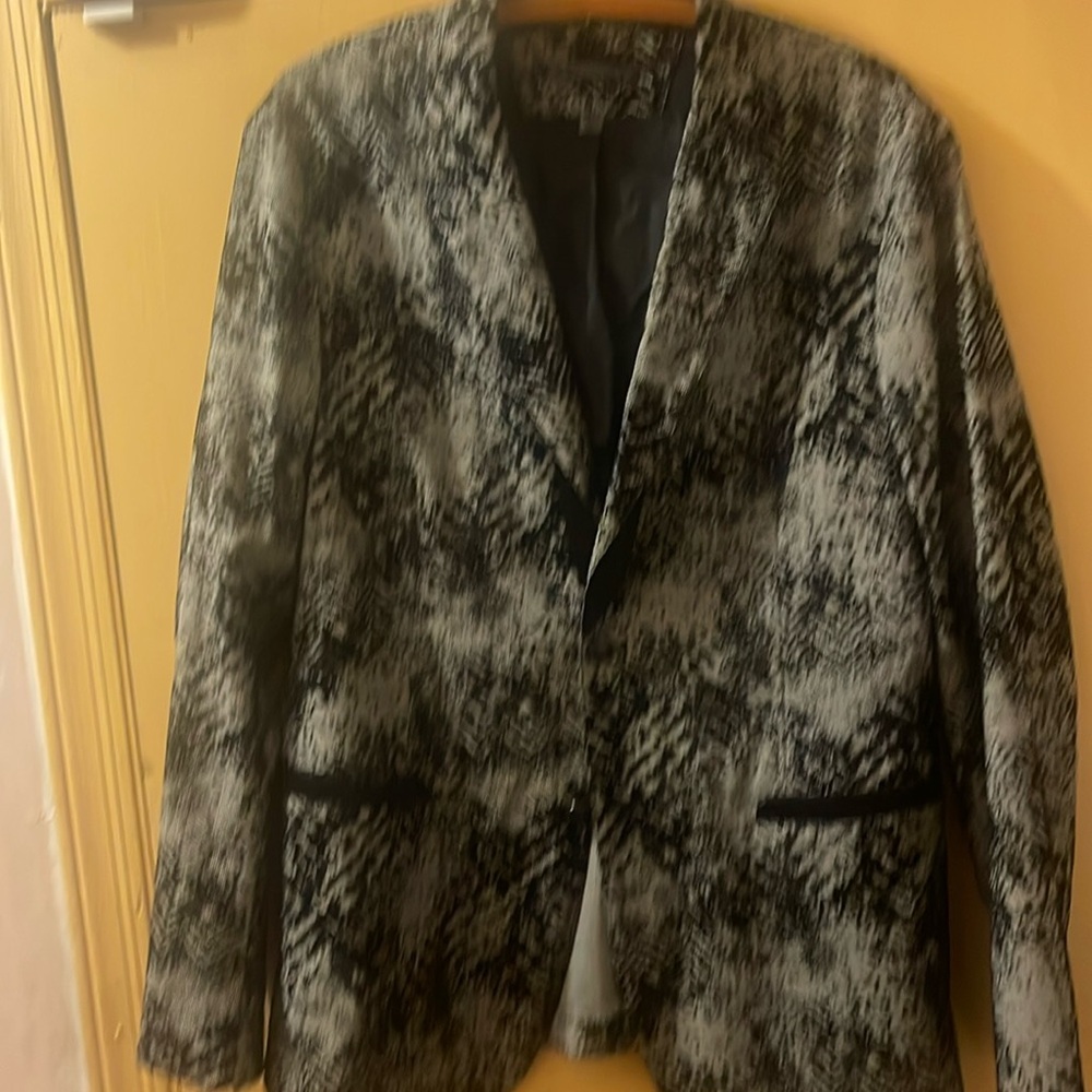 John Varvatos black white plaid blazer 54 cut